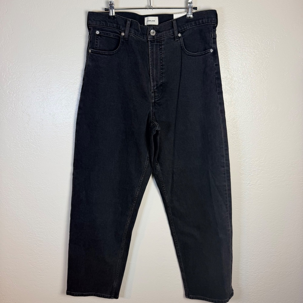 New Everlane 31L The Way-High Jean High Rise Straight Leg Washed Black Denim